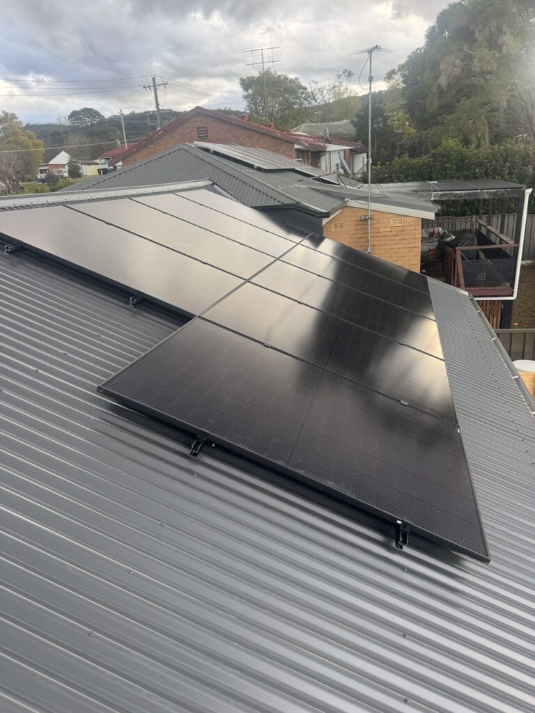 All-black solar panels on a home, Blue Mountains